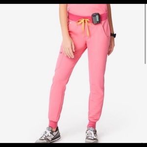 Figs XS Neon Pink Zamora joggers scrub pants